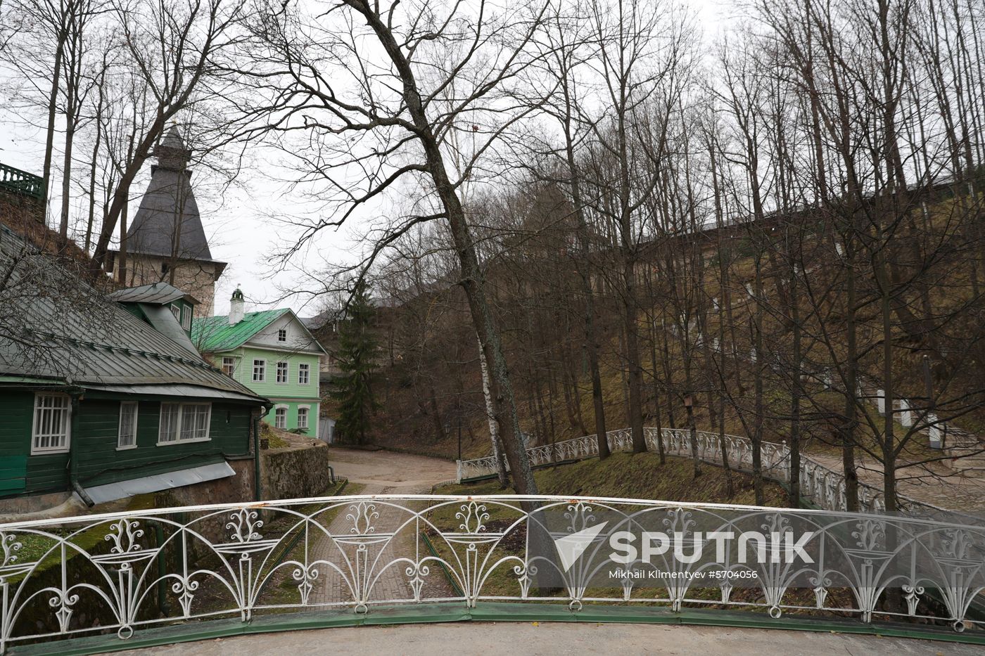 Russian President Vladimir Putin visits Pskov-Caves Monastery