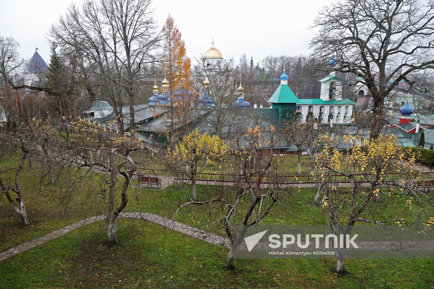 Russian President Vladimir Putin visits Pskov-Caves Monastery