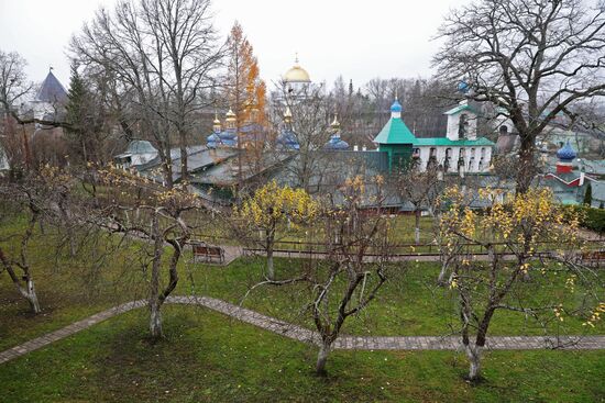 Russian President Vladimir Putin visits Pskov-Caves Monastery