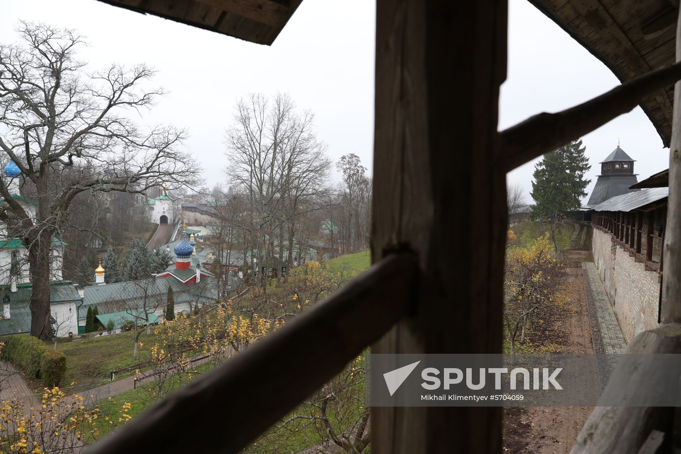 Russian President Vladimir Putin visits Pskov-Caves Monastery