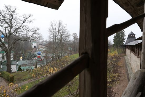 Russian President Vladimir Putin visits Pskov-Caves Monastery
