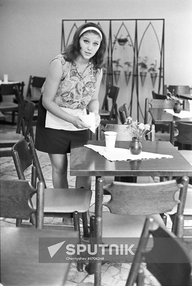 Moscow cafe waitress