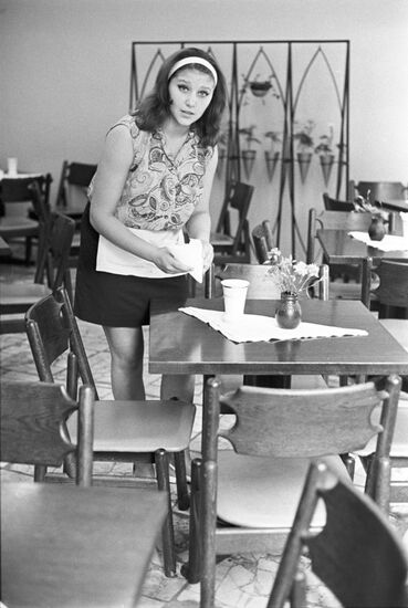 Moscow cafe waitress