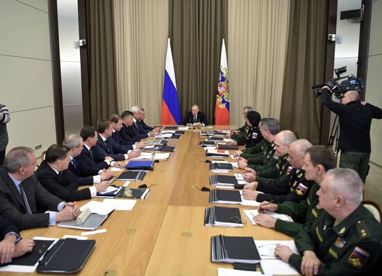 President Vladimir Putin holds meeting with Russian Defense Ministry leadership