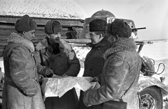 Writer Ilya Erenburg at frontline