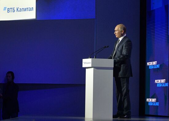 President Vladimir Putin attends VTB Capital Russia Calling Investment Forum