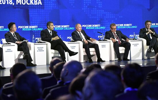 President Vladimir Putin attends VTB Capital Russia Calling Investment Forum