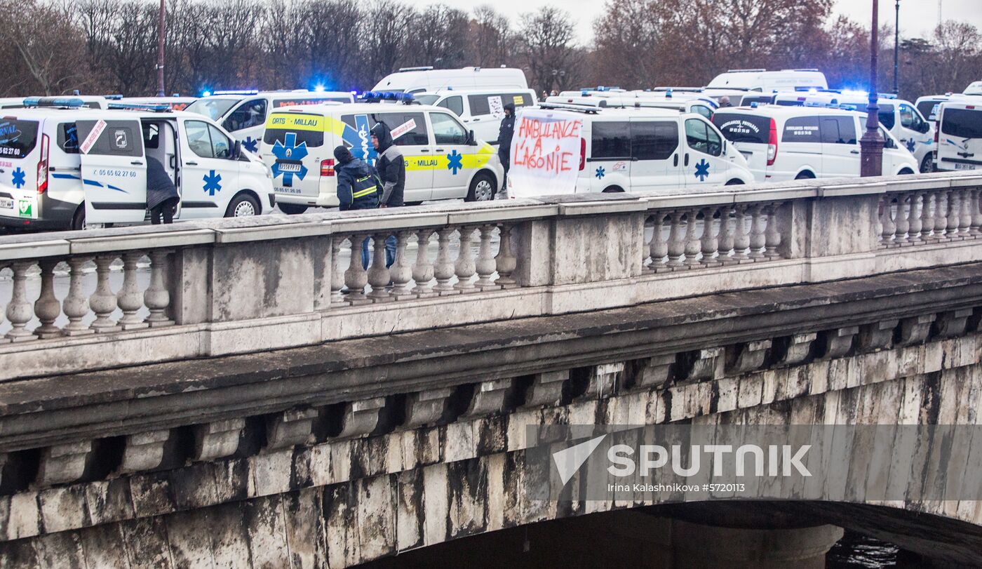 France Ambulance Workers Strike