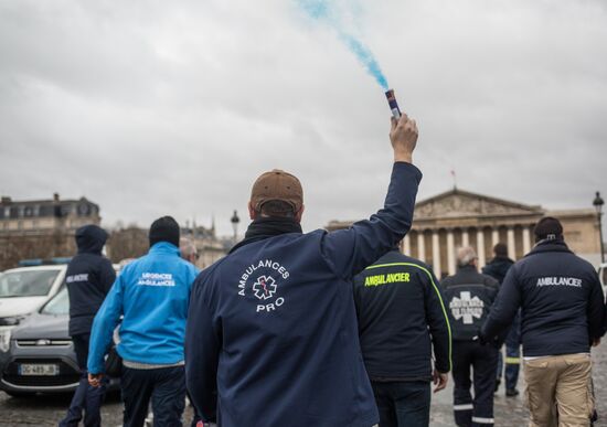 France Ambulance Workers Strike