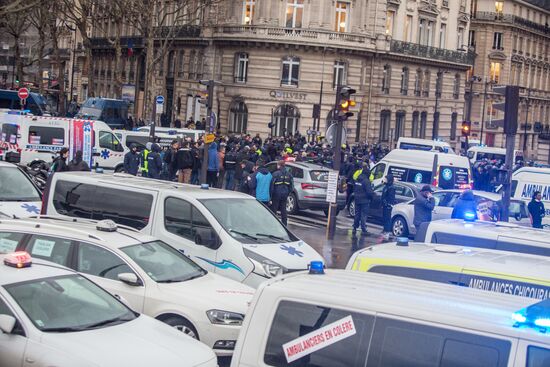France Ambulance Workers Strike