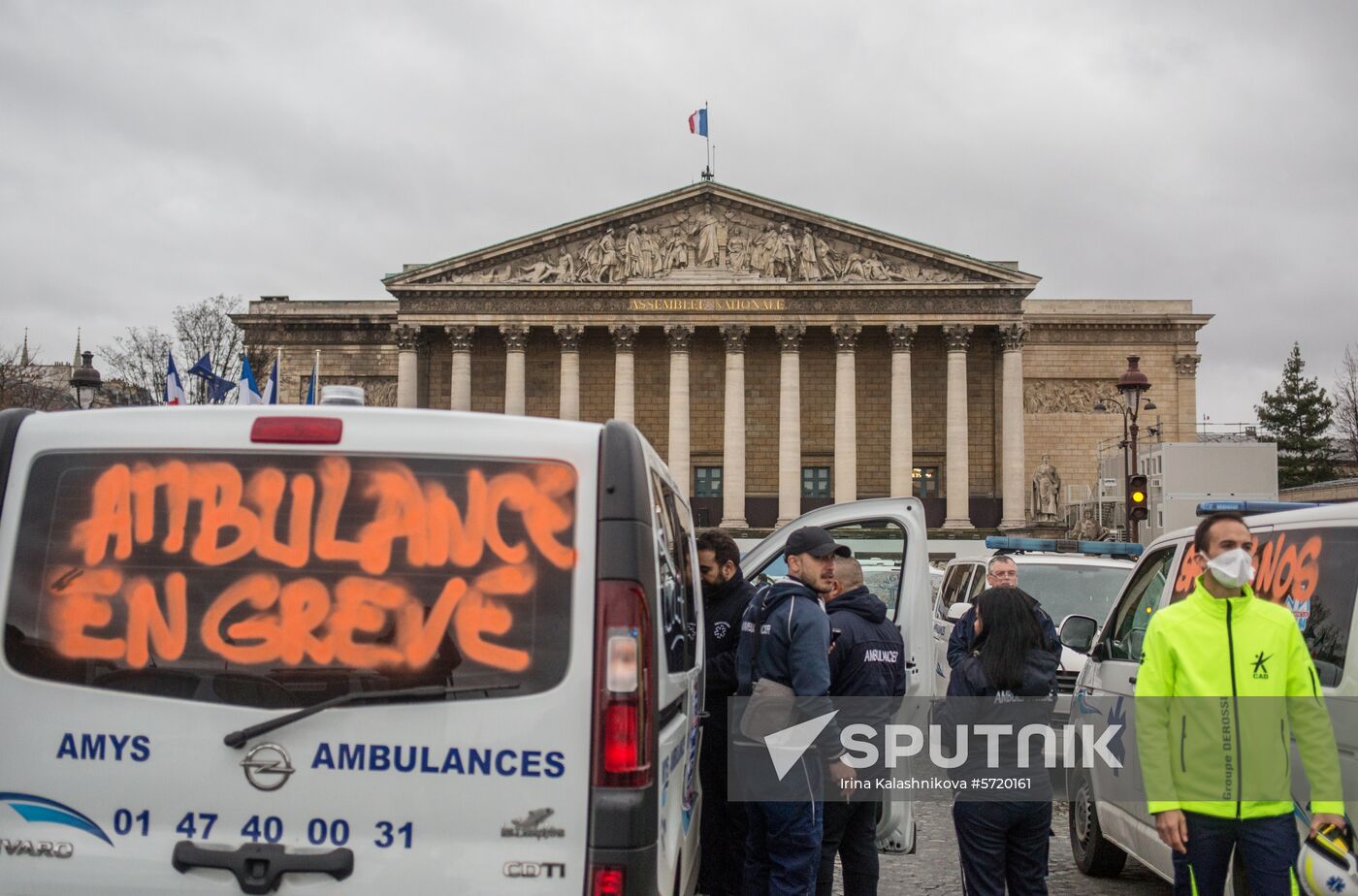 France Ambulance Workers Strike