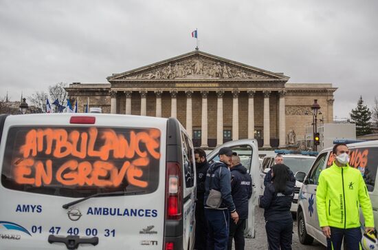 France Ambulance Workers Strike