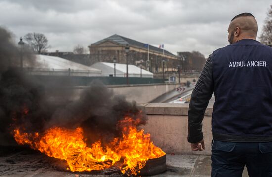 France Ambulance Workers Strike