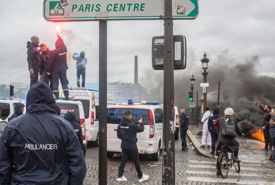 France Ambulance Workers Strike