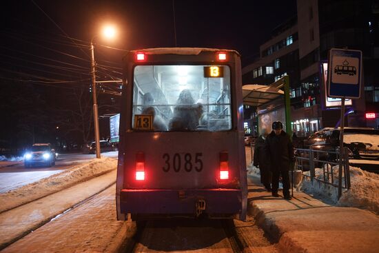 Freezing weather in Novosibirsk