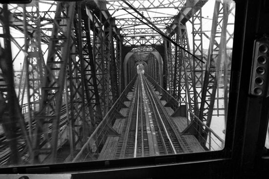 Railway bridge across Irkut river