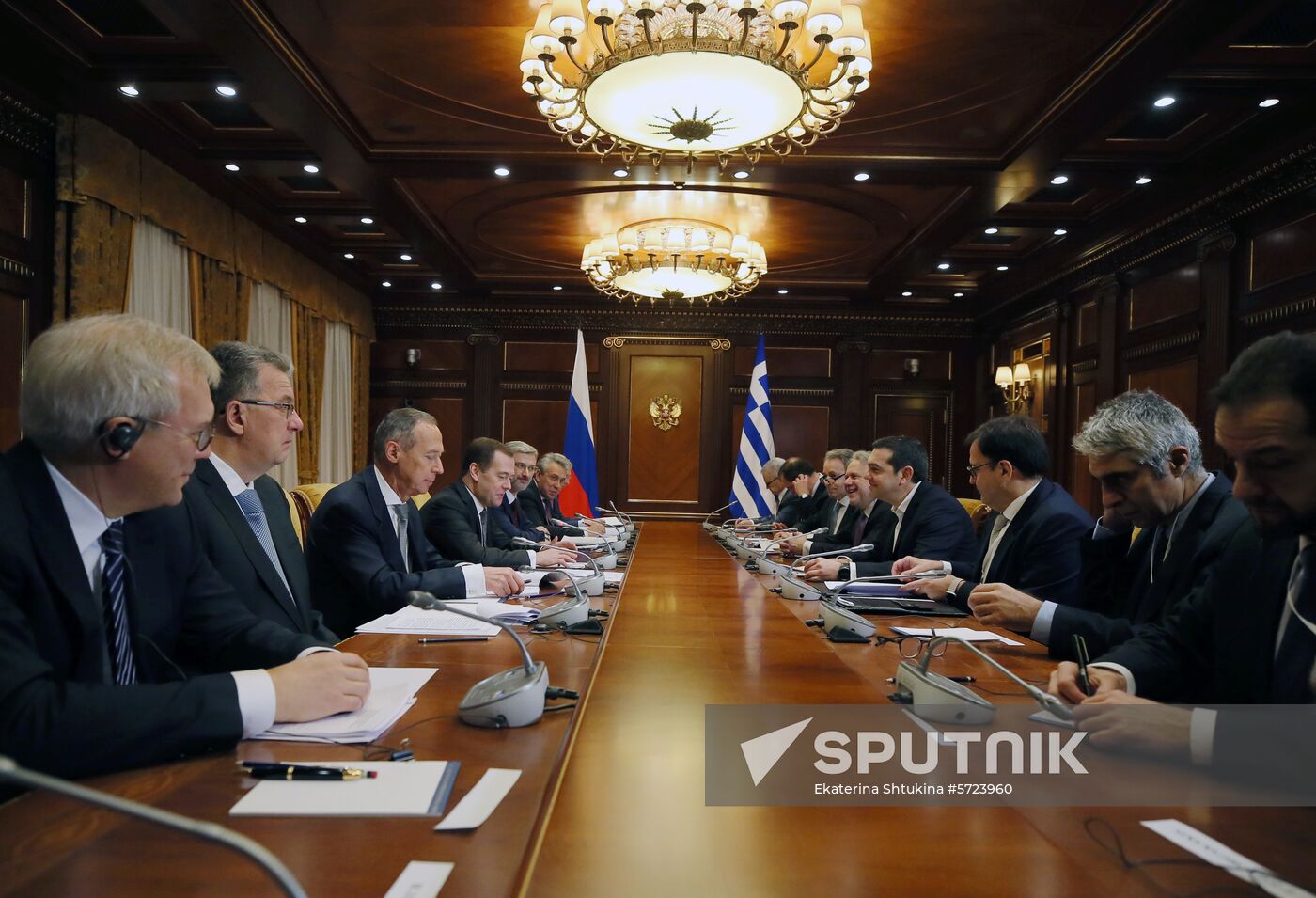Prime Minister Dmitry Medvedev meets with Prime Minister of Grees Alexis Tsipras