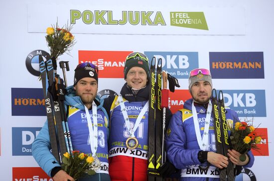 Slovenia Biathlon World Cup Sprint Race Men