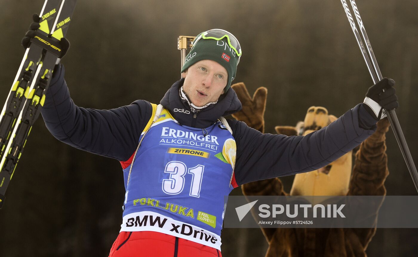 Slovenia Biathlon World Cup Sprint Race Men