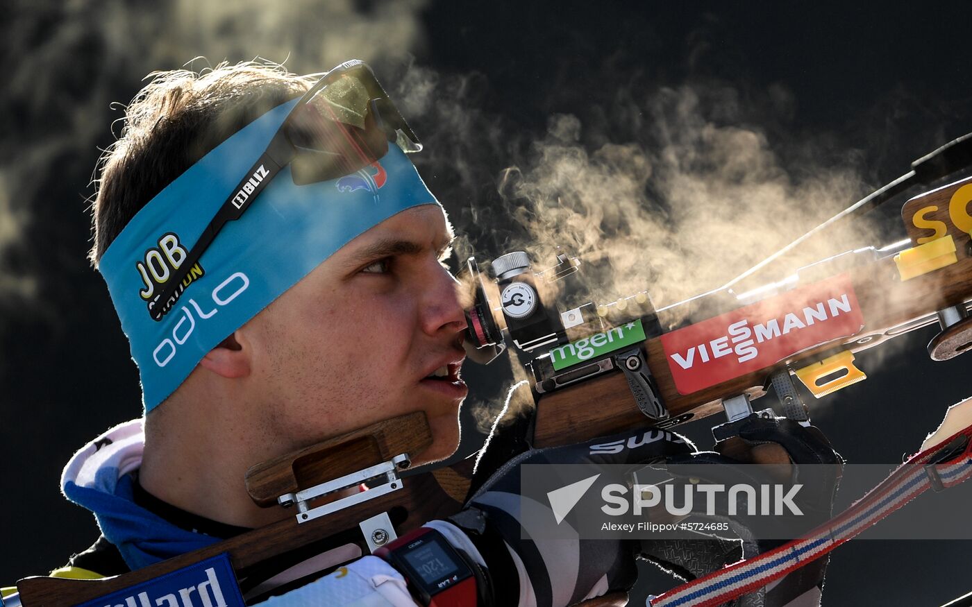 Slovenia Biathlon World Cup Sprint Race Men