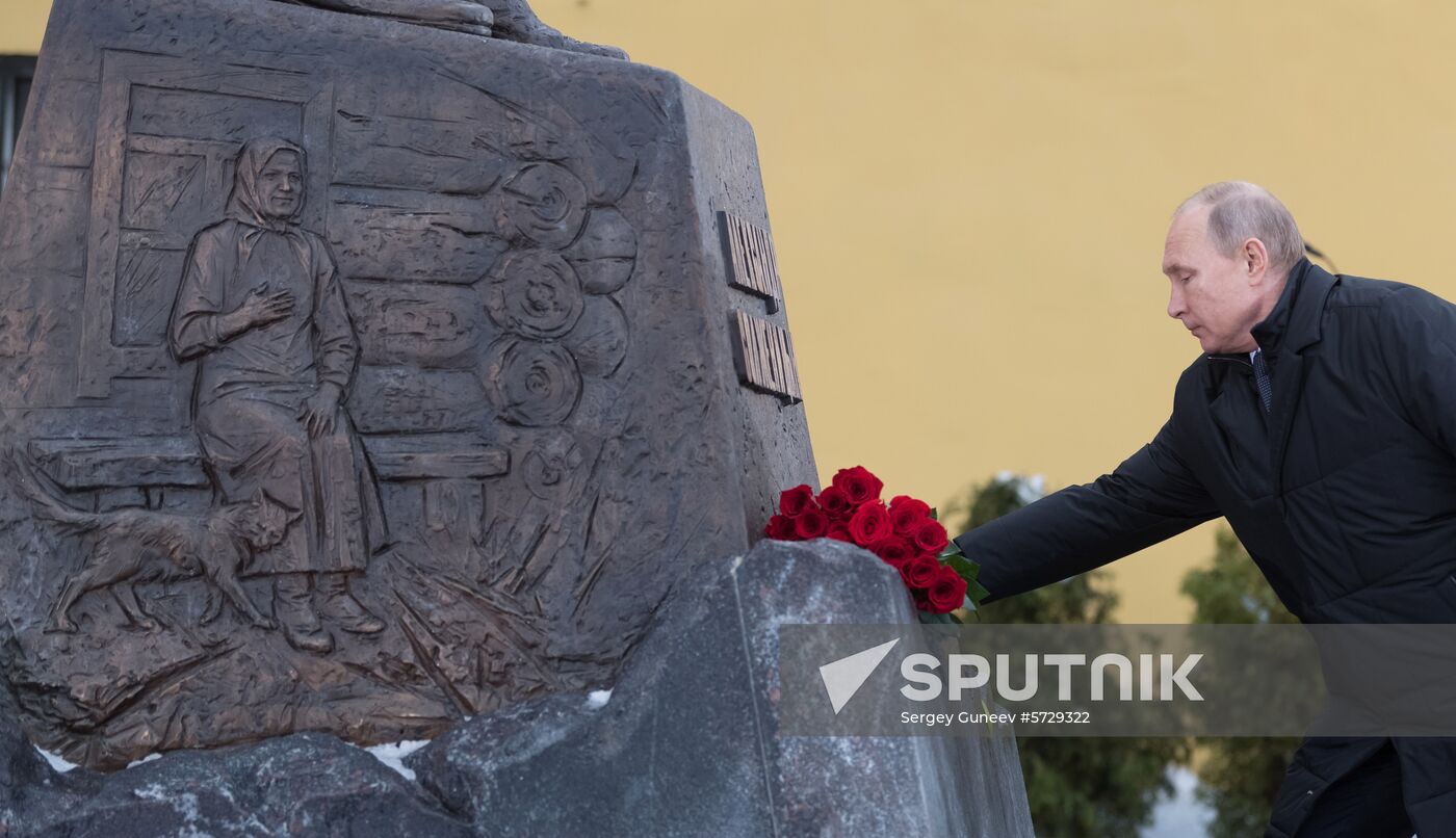 President Vladimir Putin attends unveiling ceremony for monument to writer Alexander Solzhenitsyn