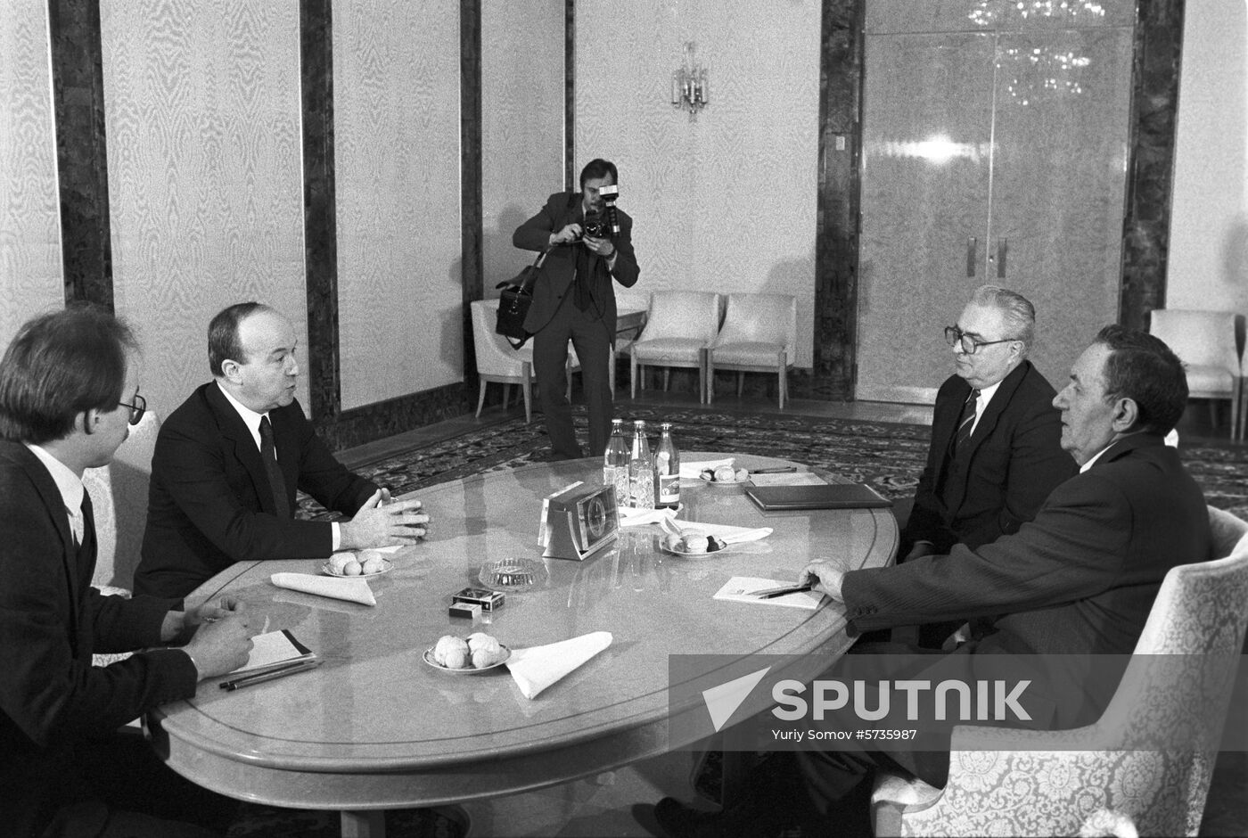 Ambassador of Switzerland to USSR F. Pianca and Andrei Gromyko