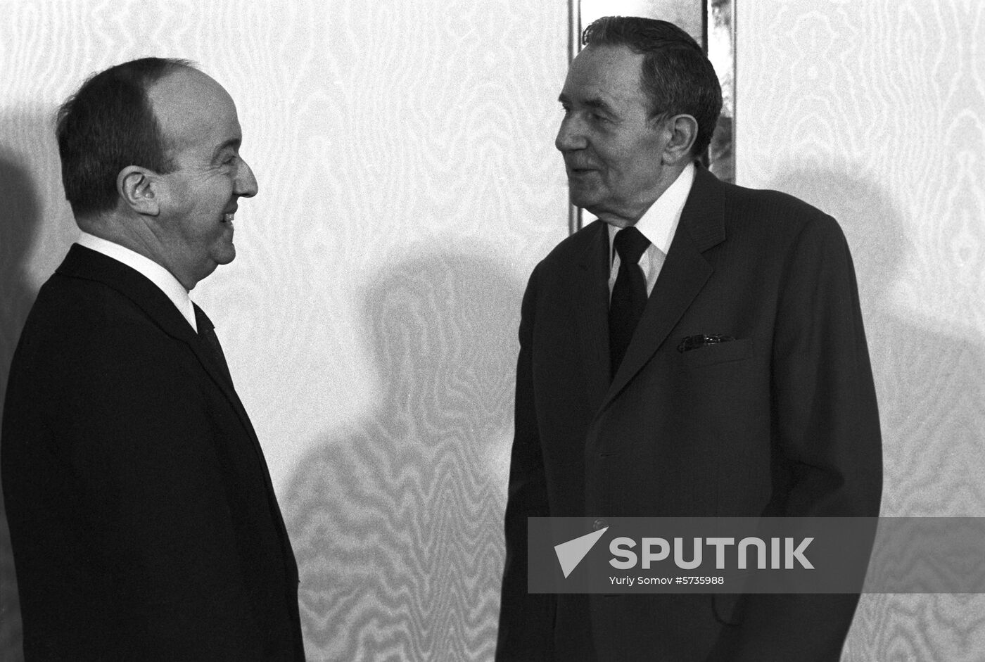Ambassador of Switzerland to USSR F. Pianca and Andrei Gromyko