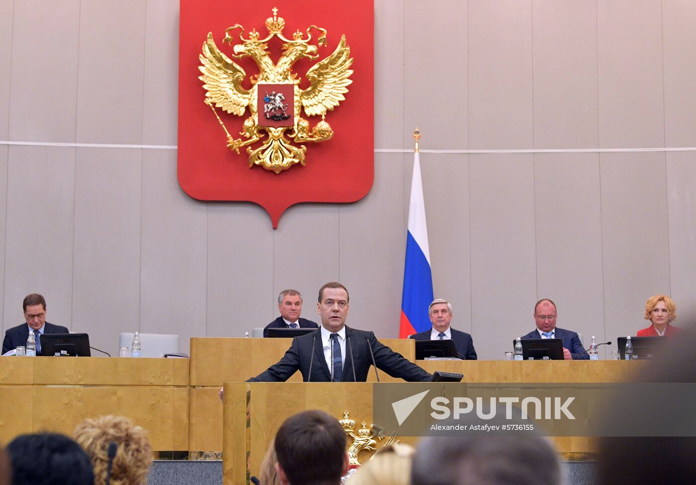 Prime Minister Dmitry Medvedev attends last plenary meeting of State Duma fall session