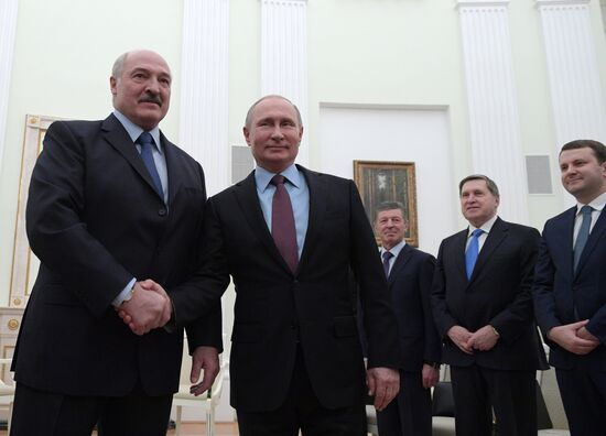 President Vladimir Putin meets with President of Belarus Alexander Lukashenko