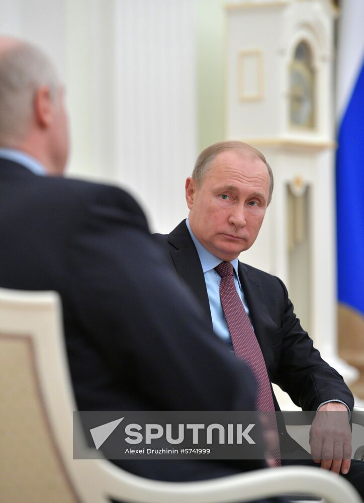 President Vladimir Putin meets with President of Belarus Alexander Lukashenko