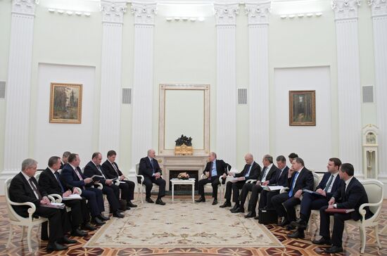 President Vladimir Putin meets with President of Belarus Alexander Lukashenko
