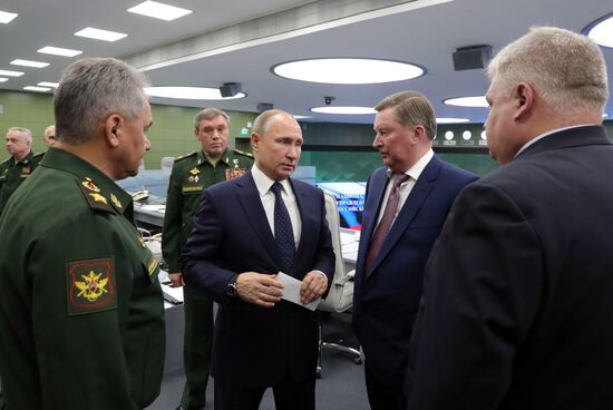 President Vladimir Putin visits National Defense Control Center