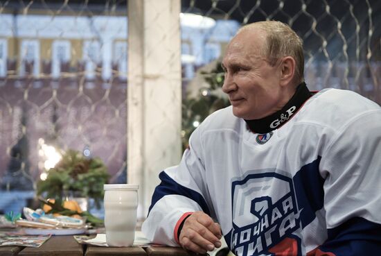 President Putin plays ice hockey match in Night Hockey League