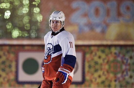 President Putin plays ice hockey match in Night Hockey League