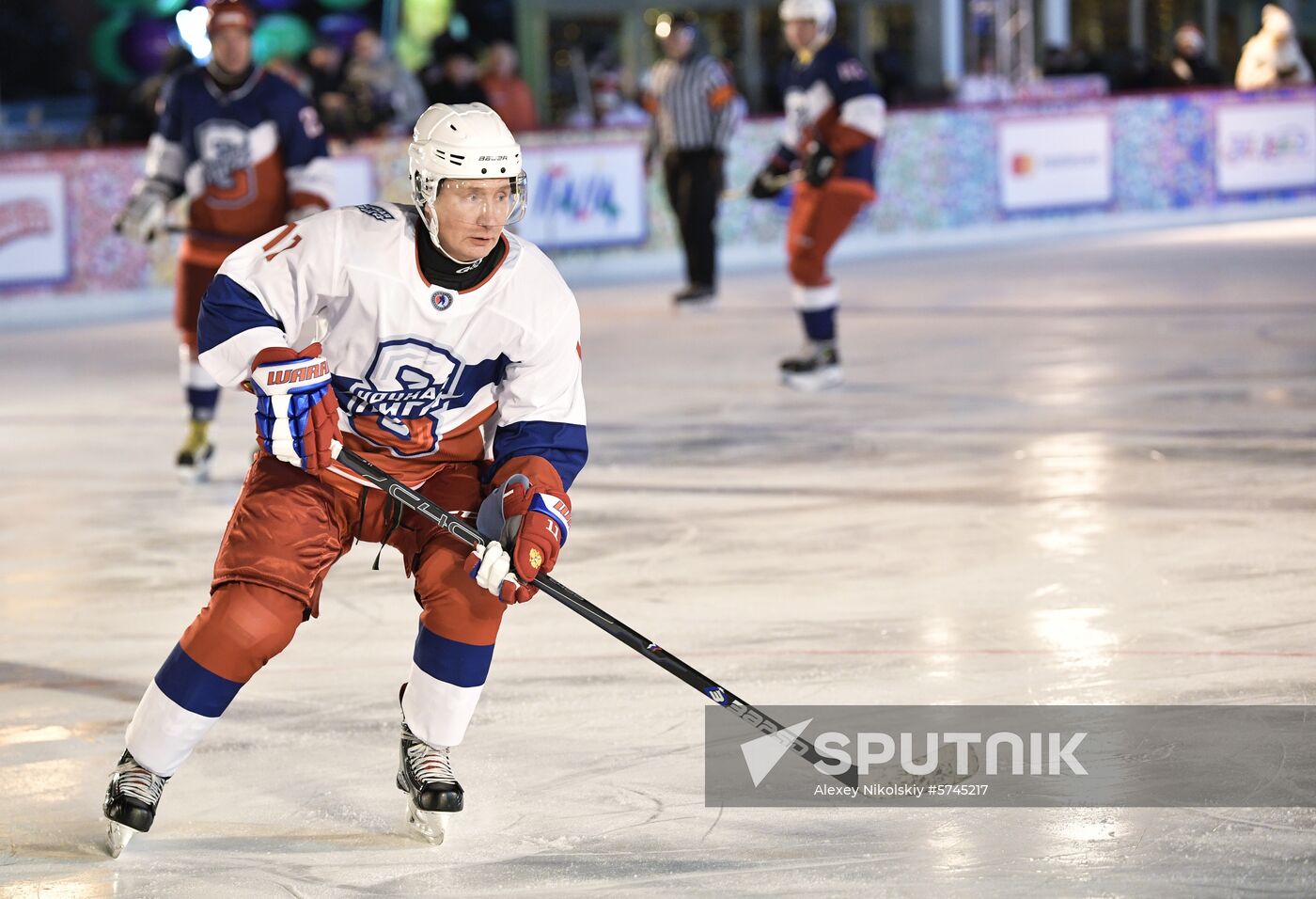 President Putin plays ice hockey match in Night Hockey League