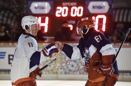 President Putin plays ice hockey match in Night Hockey League