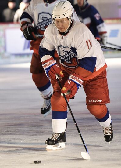 President Putin plays ice hockey match in Night Hockey League
