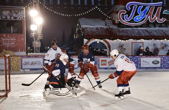 President Putin plays ice hockey match in Night Hockey League