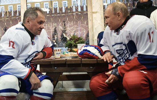 President Putin plays ice hockey match in Night Hockey League