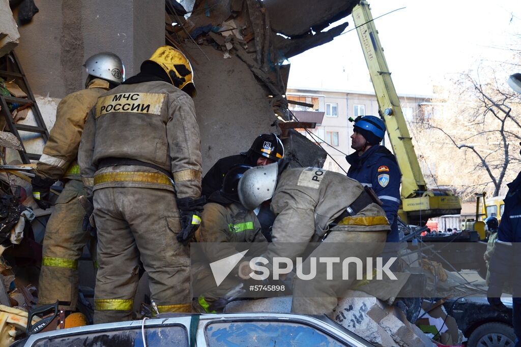 Russia Magnitogorsk Gas Explosion