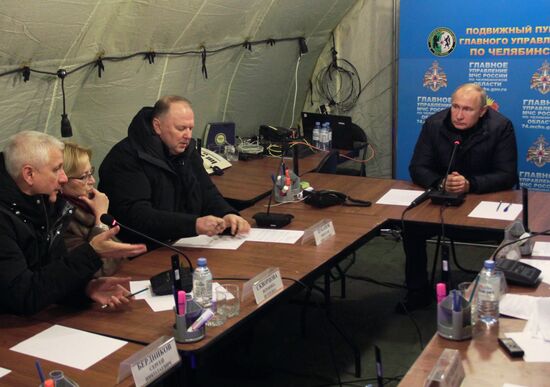 President Putin arrives in Magnitogorsk where part of apartment block collapsed due to blast