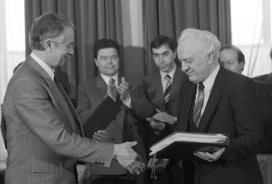 Foreign Affairs Minister of Sweden Sten Andersson on visit to USSR