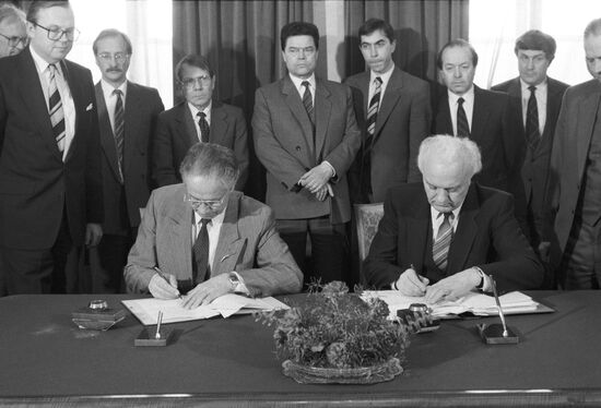 Foreign Affairs Minister of Sweden Sten Andersson on visit to USSR