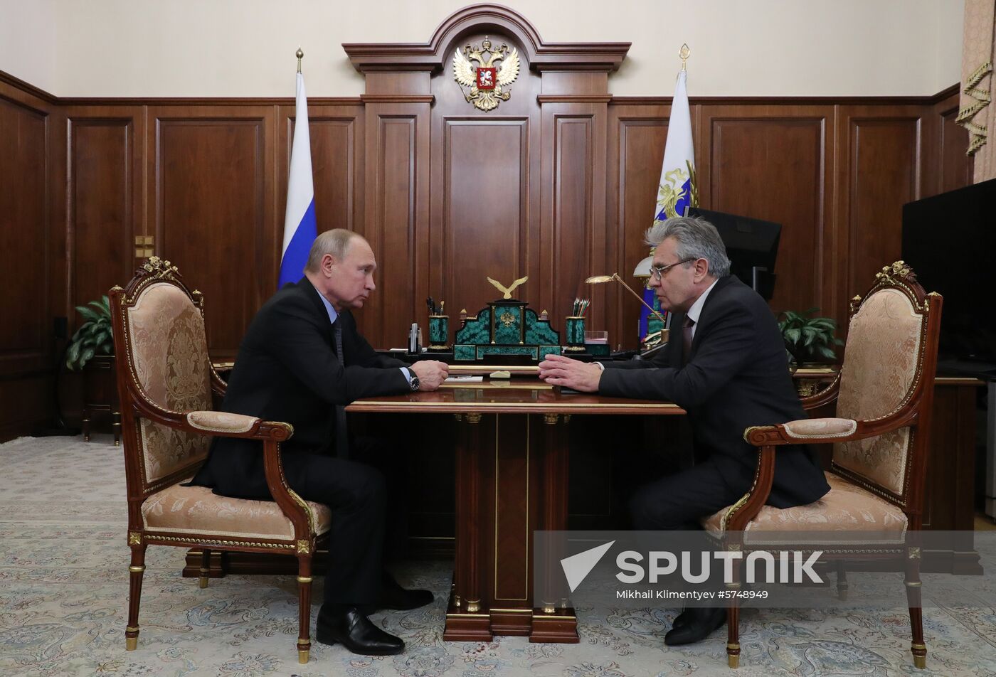 President Vladimir Putin meets with Russian Academy of Sciences President Alexander Sergeyev