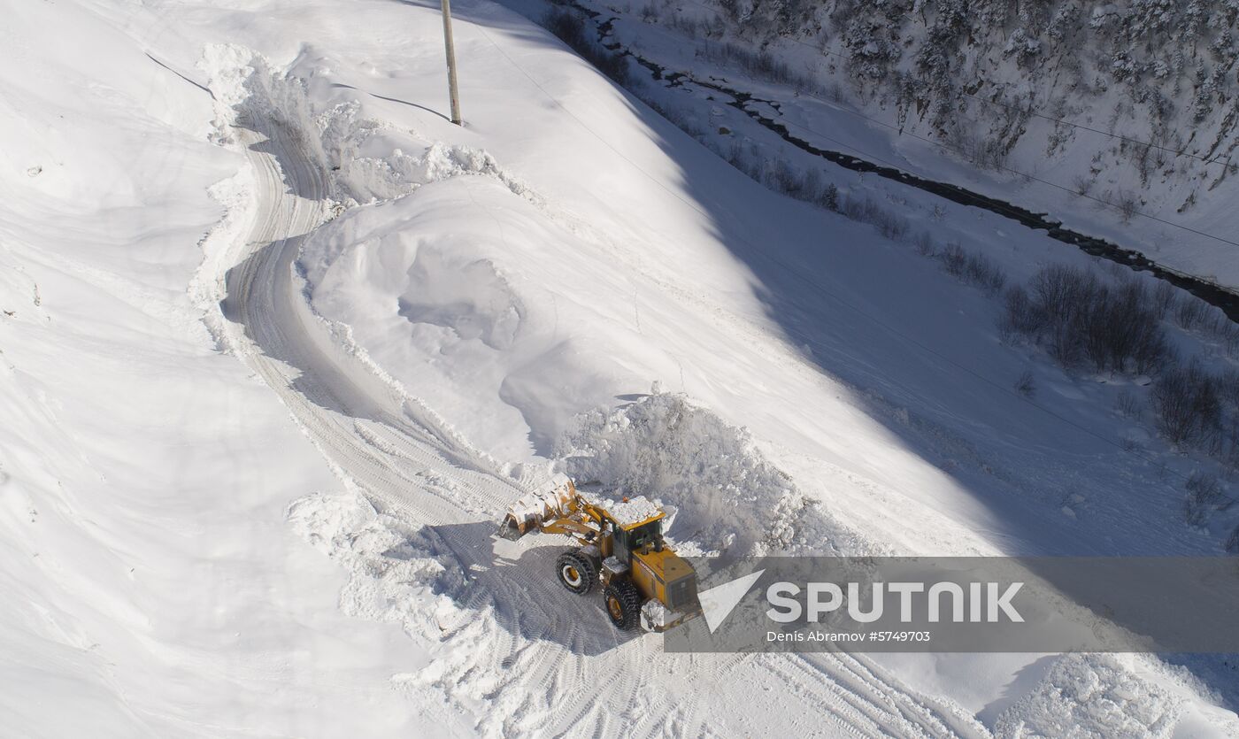 Russia Transcaucasian Road Snow