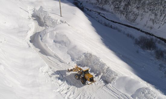 Russia Transcaucasian Road Snow