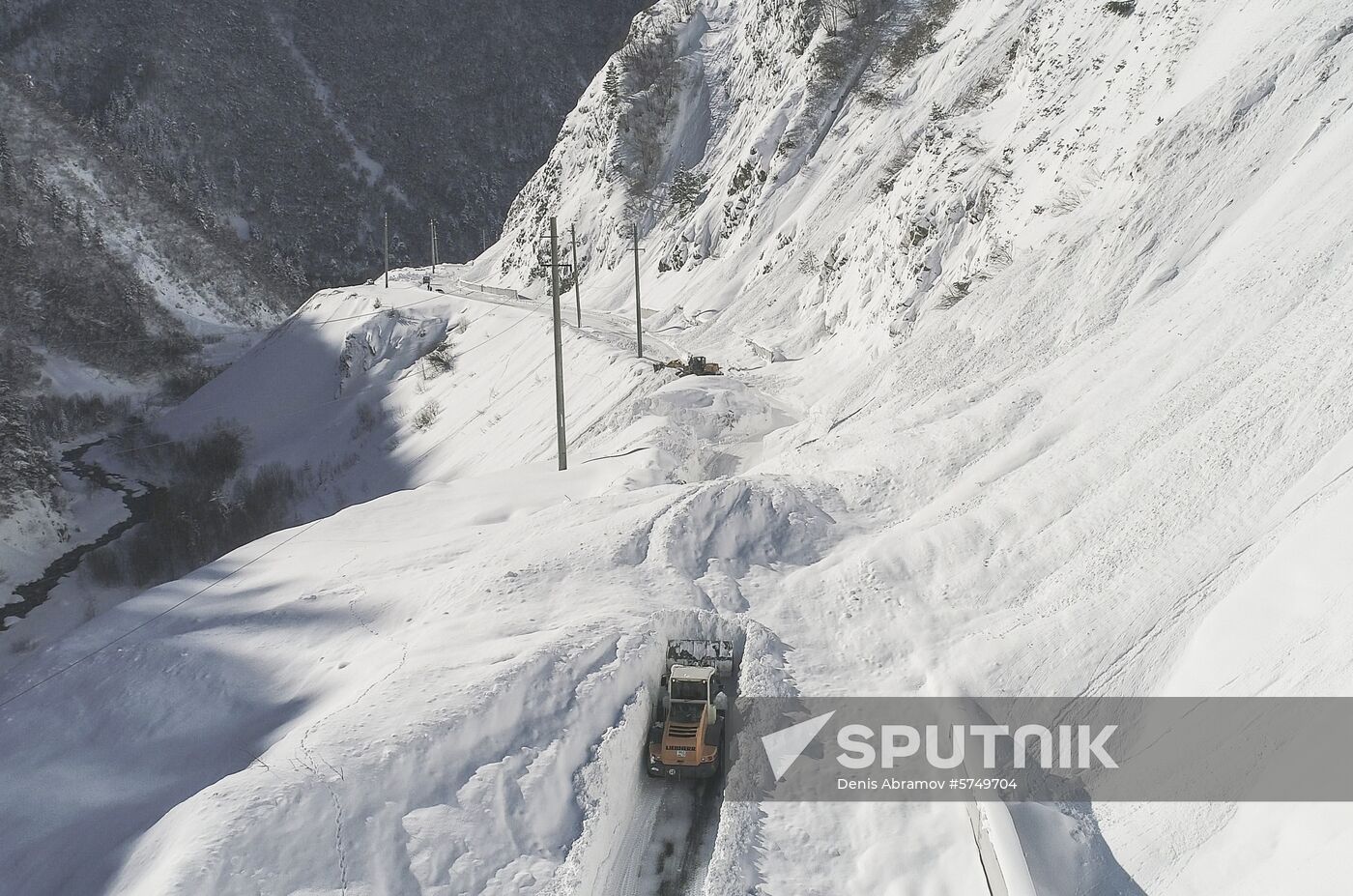Russia Transcaucasian Road Snow