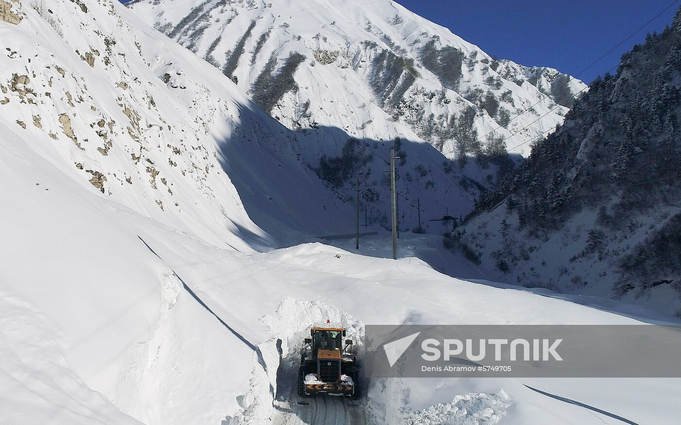 Russia Transcaucasian Road Snow