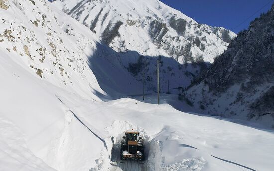 Russia Transcaucasian Road Snow