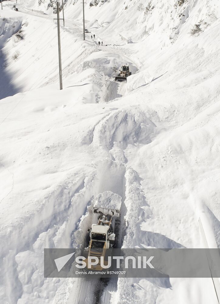 Russia Transcaucasian Road Snow